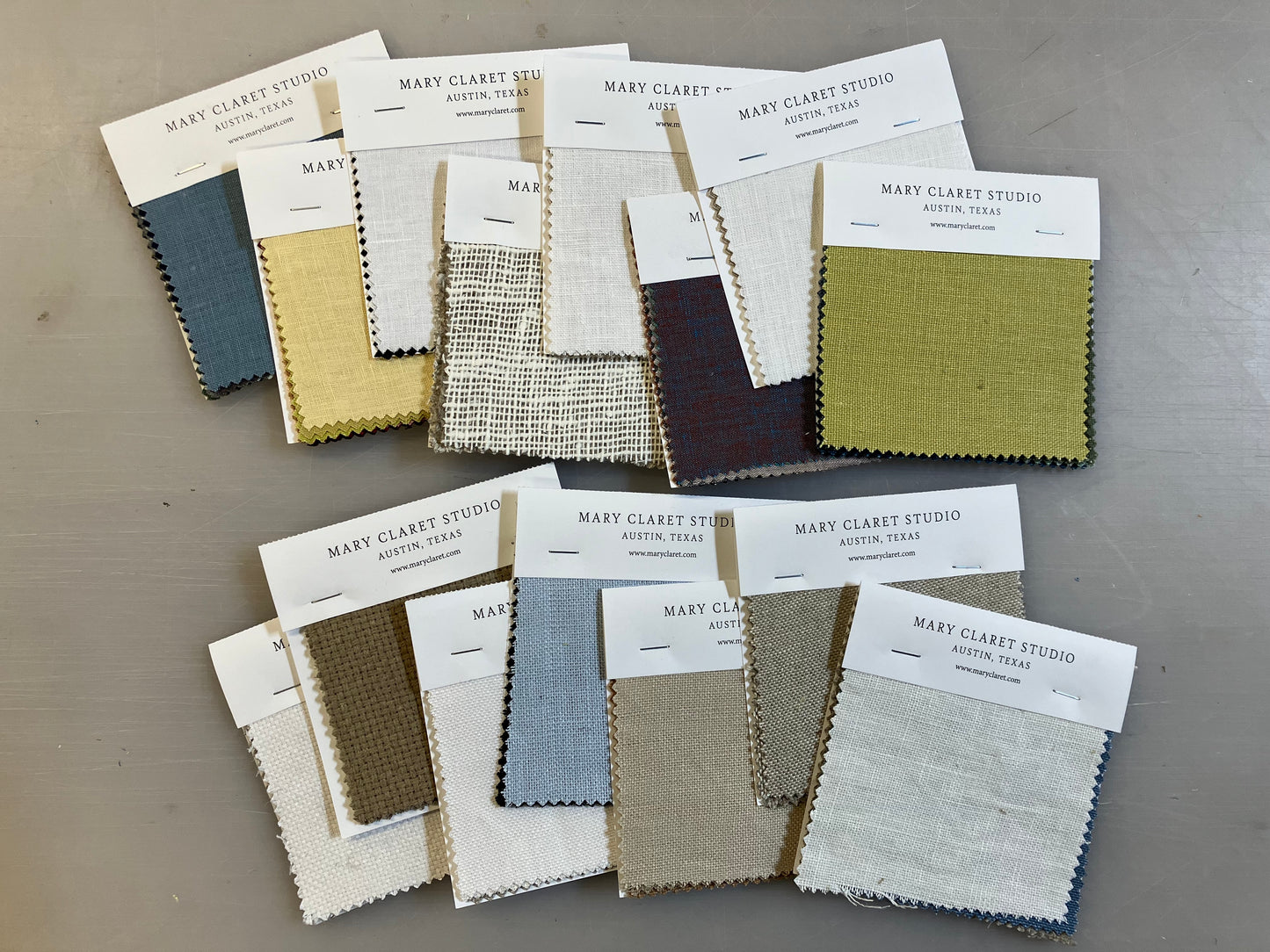 Pure Linen Swatches Set 3" X 3" (42 Fabrics) SHIPS FROM USA
