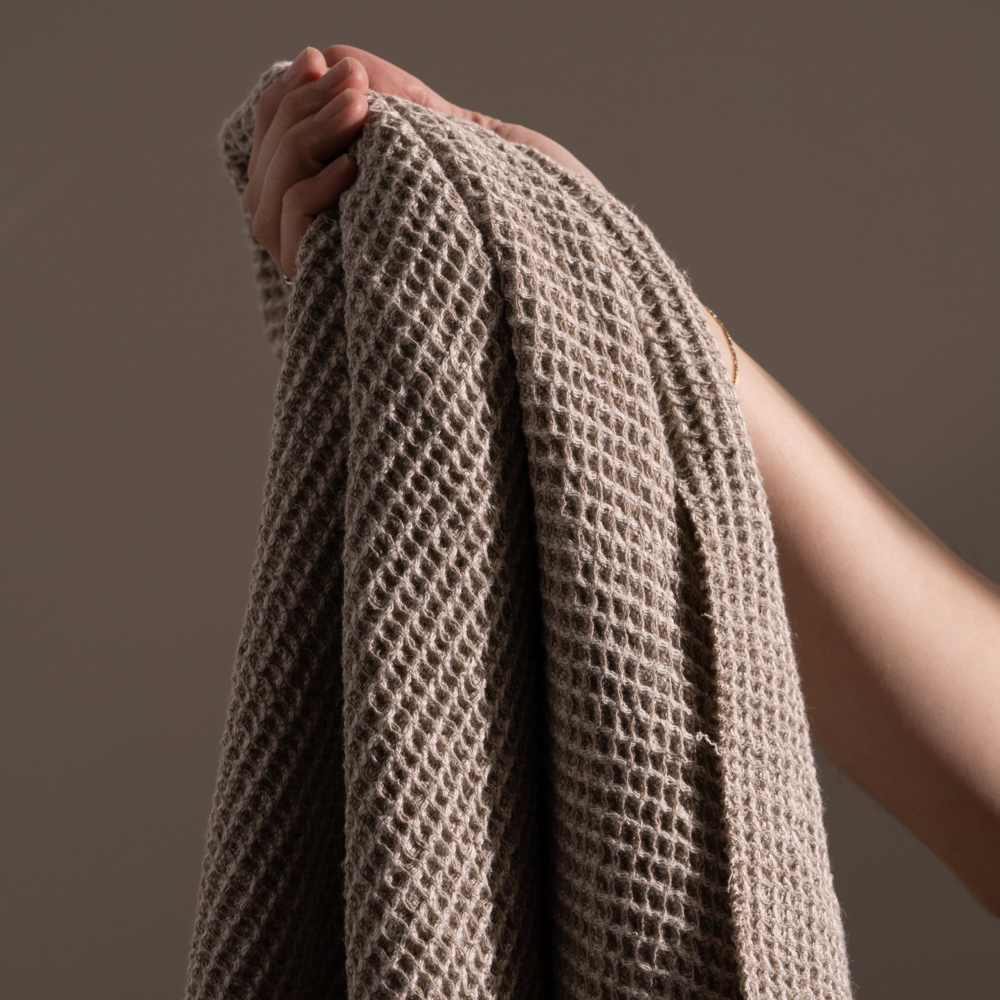 100% Pure Linen Stonewashed Waffle Weave