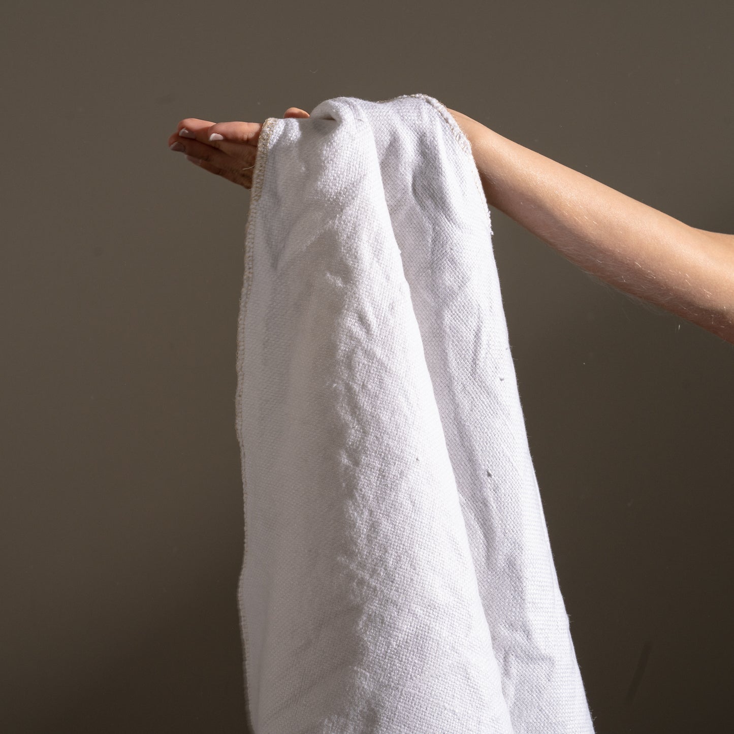 14.5 oz/sq yard 100% Upholstery Weight Linen in White