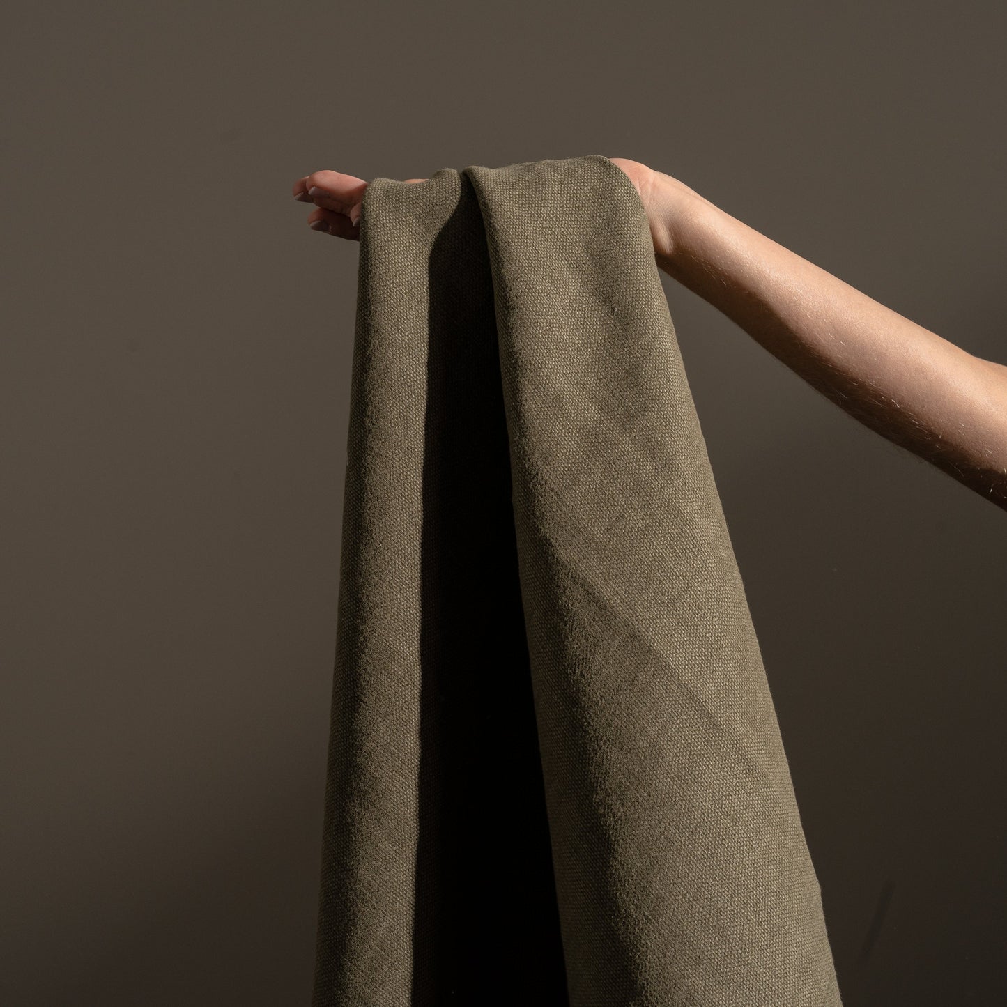 14.3 oz/sq yard 100% Upholstery/ Slipcover Weight Linen in Moss
