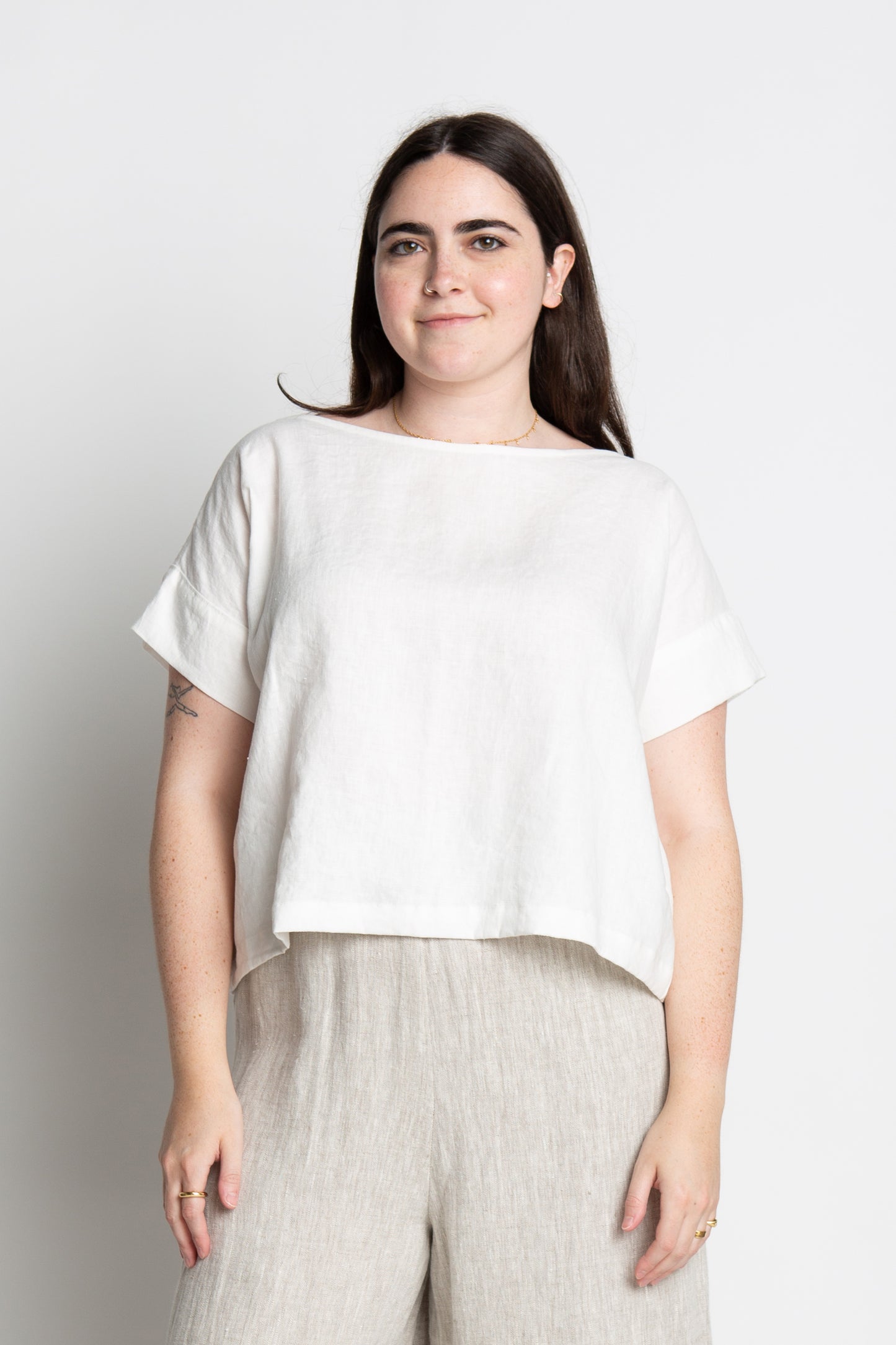 SALE Becca Boat Neck Tee in White
