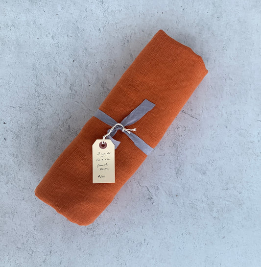 SALE 14.3 oz Orange French Linen 2 yards