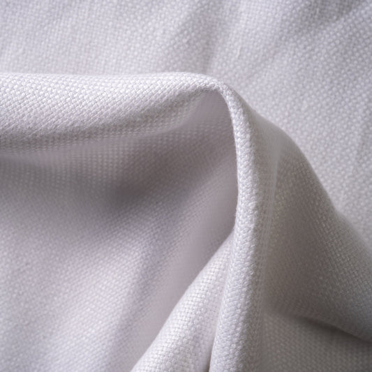 14.5 oz/sq yard 100% Upholstery Weight Linen in White Swatch
